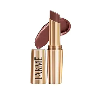LAKMÉ Powerplay Priming Matte Lipstick, Smooth Matte Finish, Lightweight Lipstick, Smudgeproof, Lasts 16hrs, Hydrates Lips, Brown Walnut, 3.6g